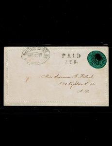 Scott #20L10 VF on cover. SCV - $200.00