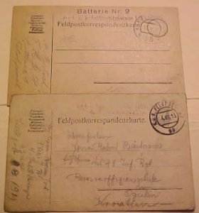 AUSTRIA FPO # 98 2 DIFF 1915,1916