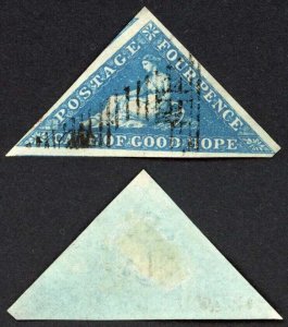 Cape of Good Hope SG2 4d Deep Blue on Blued Paper Cat from 325 Pounds