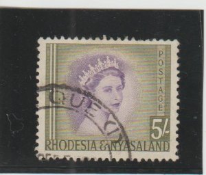 Rhodesia and Nyasaland  Scott#  153  Used  (1954 Queen Elizabeth II)