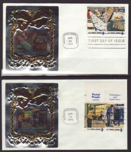 US 1489-1498 Postal People 1973 Ross Metallic S/5 U/A FDC