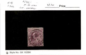 Great Britain, Postage Stamp, #135 Used, 1902 King Edward (AC)