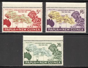 Papua New Guinea Scott 167-69 MNHOG - 1962 South Pacific Conference - SCV $7.25