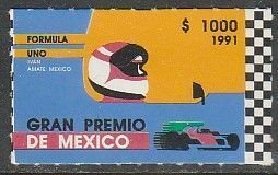 MEXICO 1697, Formula 1 MEXICO CITY Grand Prix, 1991. MINT, NH. VF.