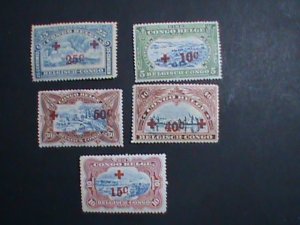 ​Congo-Belgium Stamp: 1918 Over Print Surcharge very old mint  Stamp set-