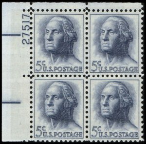 US #1213b WASHINGTON MNH UL PLATE BLOCK #27517