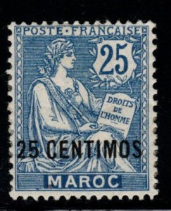 French Morocco Scott 18 MH*  stamp disturbed gum from previous mounting