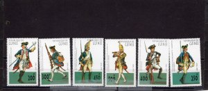 GUINEA 1997 MILITARY UNIFORMS SET OF 6 STAMPS MNH