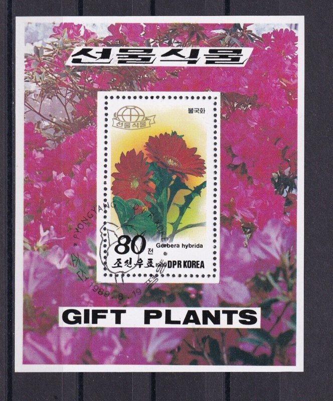 SA16e Korea 1989 Flowers used minisheet