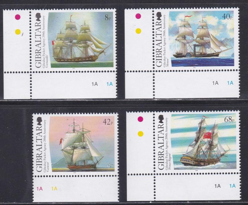 Gibraltar # 1044-1047, Packet Ships, NH, 1/2 Cat