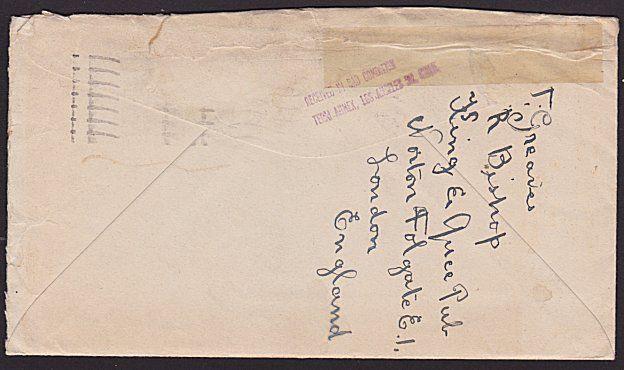 GB TO USA 1951 cover RECEIVED IN BAD CONDITION..............................6397