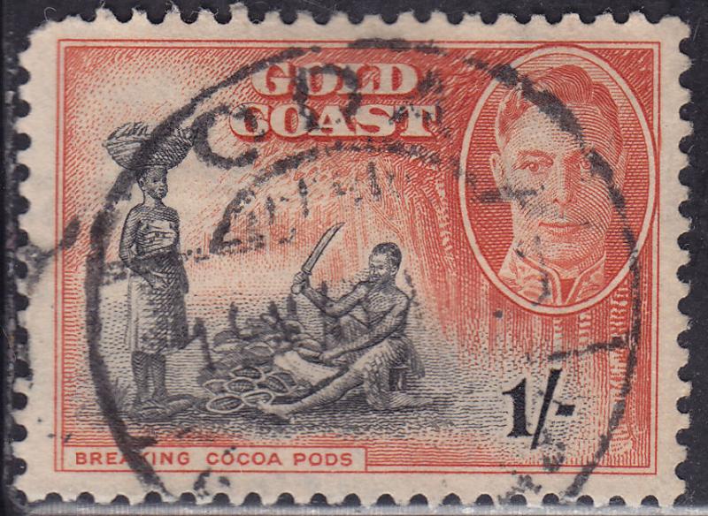 Gold Coast 138 USED 1948 KGVI Breaking Cocao Pods 1'-