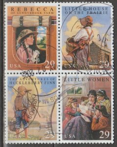 2785-88,  Childrens Classics USED Block of 4, .29 cent(A)