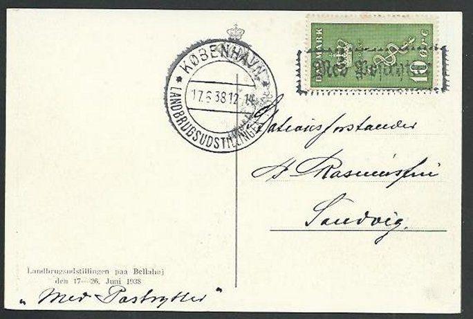 DENMARK 1938 postcard Copenhagen commem cancel.............................61233