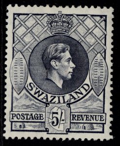 SWAZILAND GVI SG37b, 5s grey, LH MINT. Cat £50.