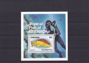 SA12f Grenada 1984 Coral reef fish mint minisheet