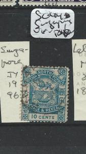 NORTH BORNEO (P1706B) ARMS, LION 10C P&R SG44 SINGAPORE CDS  VFU