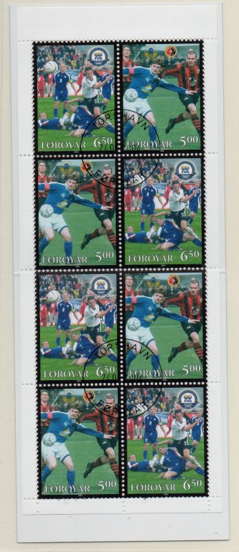 Faroe Islands Sc 446a 2004 Soccer stamp booklet pane in booklet used