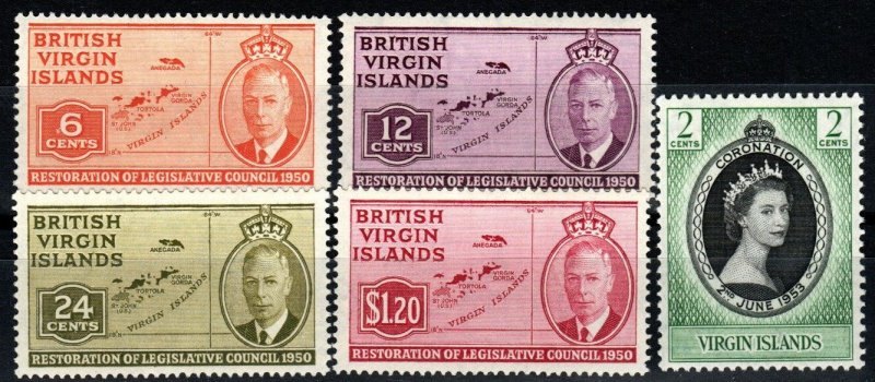 Virgin Islands #98-101, 114  F-VF Unused CV $6.55 (X989)