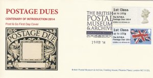 GB 2014 Post & Go - BPMA - Centenary Of Postage Due FDC Mint