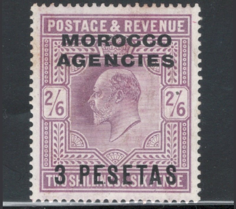Great Britain Offices Morocco 1907 Surcharge 3pe on 2sh6p Scott # 43 MH