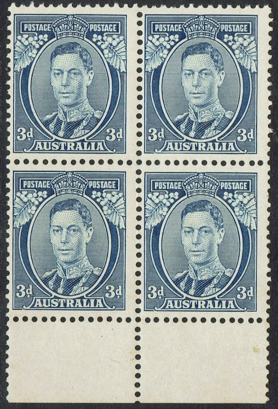 AUSTRALIA 1937 KGVI 3D DIE I MNH ** BLOCK