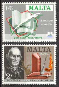 Malta 1971 Famous People Poet and Writer set of 2 MNH