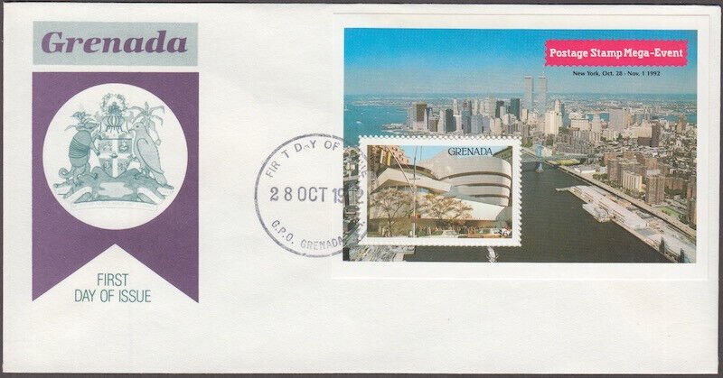 GRENADA Sc #2113 FDC SHOWCASING GUGGENHEIM MUSEUM