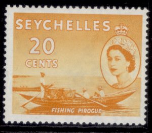 SEYCHELLES QEII SG179, 20c orange-yellow, M MINT.