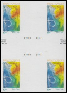 US B5a Breast Cancer imperf NDC cross gutter block 4 MNH 2014