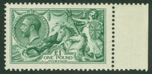 SG 404 £1 dull blue-green. A pristine unmounted mint marginal example CAT £3800