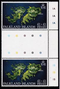 Falkland Islands 1982 Semi-Postal  Stop Light Margin Gutter Pair VF/NH