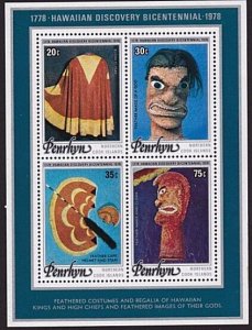 PENRHYN IS 1978 Hawaii Costumes souvenir sheet MNH..........................9719