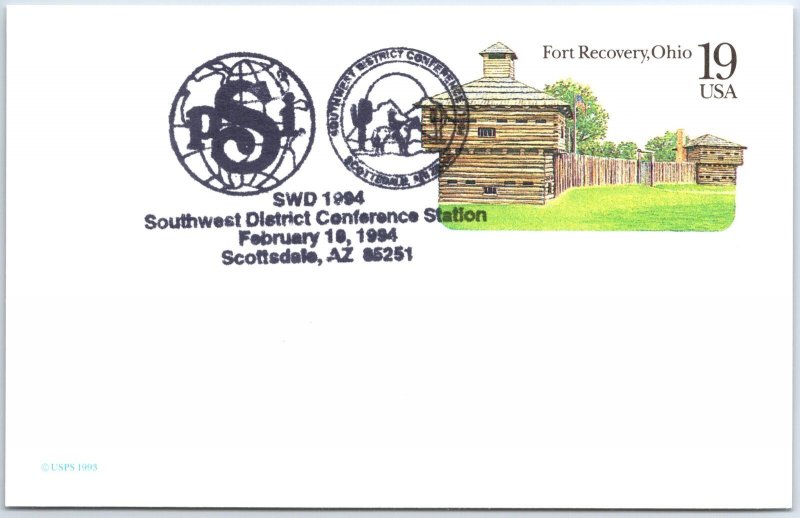 US POSTAL CARD SPECIAL EVENT CANCEL SOUTHWEST DISTRICT CONFERENCE SCOTTSDALE '94