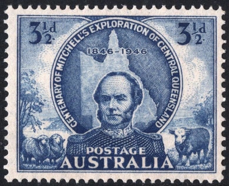 Australia SC#204 3½d Sir Thomas Mitchell and Queensland (1946) MNH
