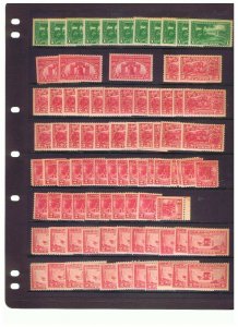 Large lot of US stamps  from 1925 to 1930 most mnh but all have a straight edge