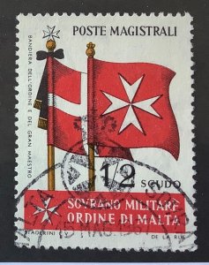 Sovereign Military Order of Malta 1967 Scott 18 used - 4t, Flag,  Order