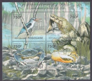 2011 Togo 4161-4164KL Birds / Crocodile / Crabs 12,00 €