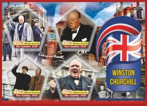 Stamps. Famous people. Winston Churchill  2020 year 1+1 sheets perforated