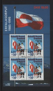 Greenland #B20a  cancelled 1995  sheet Greenland flag society