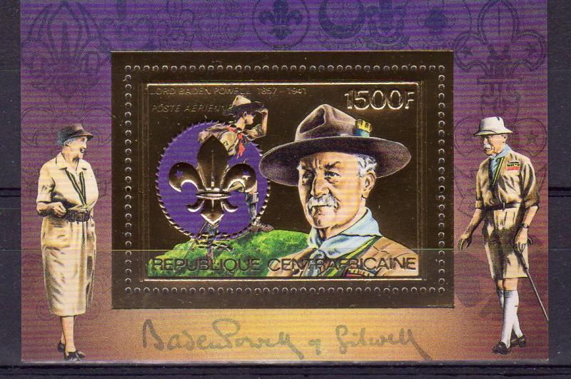 Central African Republic 1984 Mi#Bl.314A Scouts-Lord Baden-Powell S/S Perf.MNH