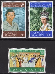 Cayman Islands 1977 Sc#379/381 QUEEN ELIZABETH II/PRINCE CHARLES Set (3) MNH