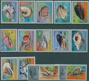 Aitutaki 1974 SG97-110 Seashells set MNH