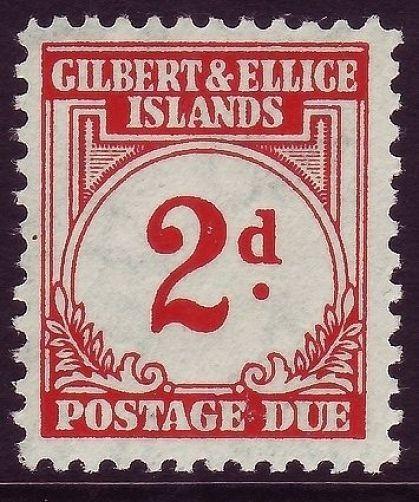 GILBERT & ELLICE ISLANDS SGD2, 2d scarlet, NH MINT. Cat £10.