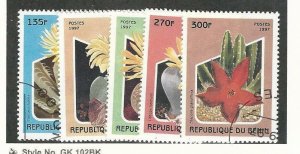 Benin, Postage Stamp, #1001-1005 Used, 1997 Flowers