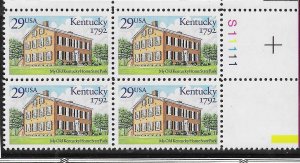 US# 2636 29c Kentucky Statehood  Plate Block of 4 CV $2.75