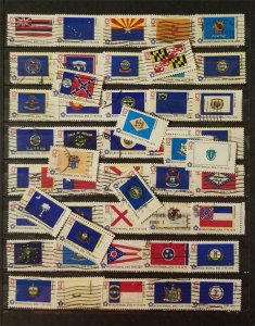 1976 Scott 1633-1682 - USED SET U.S. BICENTENNIAL STATE FLAGS - 50 Singles G417