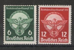 Germany - Deutsches Reich 1939 Sc# 490-491 MH/NG VG - Young Workers