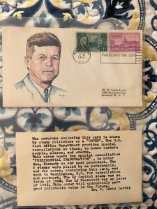 rare JFK Inauguration cover read stuffer