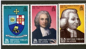 BRITISH VIRGIN ISLANDS 1083-5 MH SCV $5.00 BIN $2.25 RELIGION